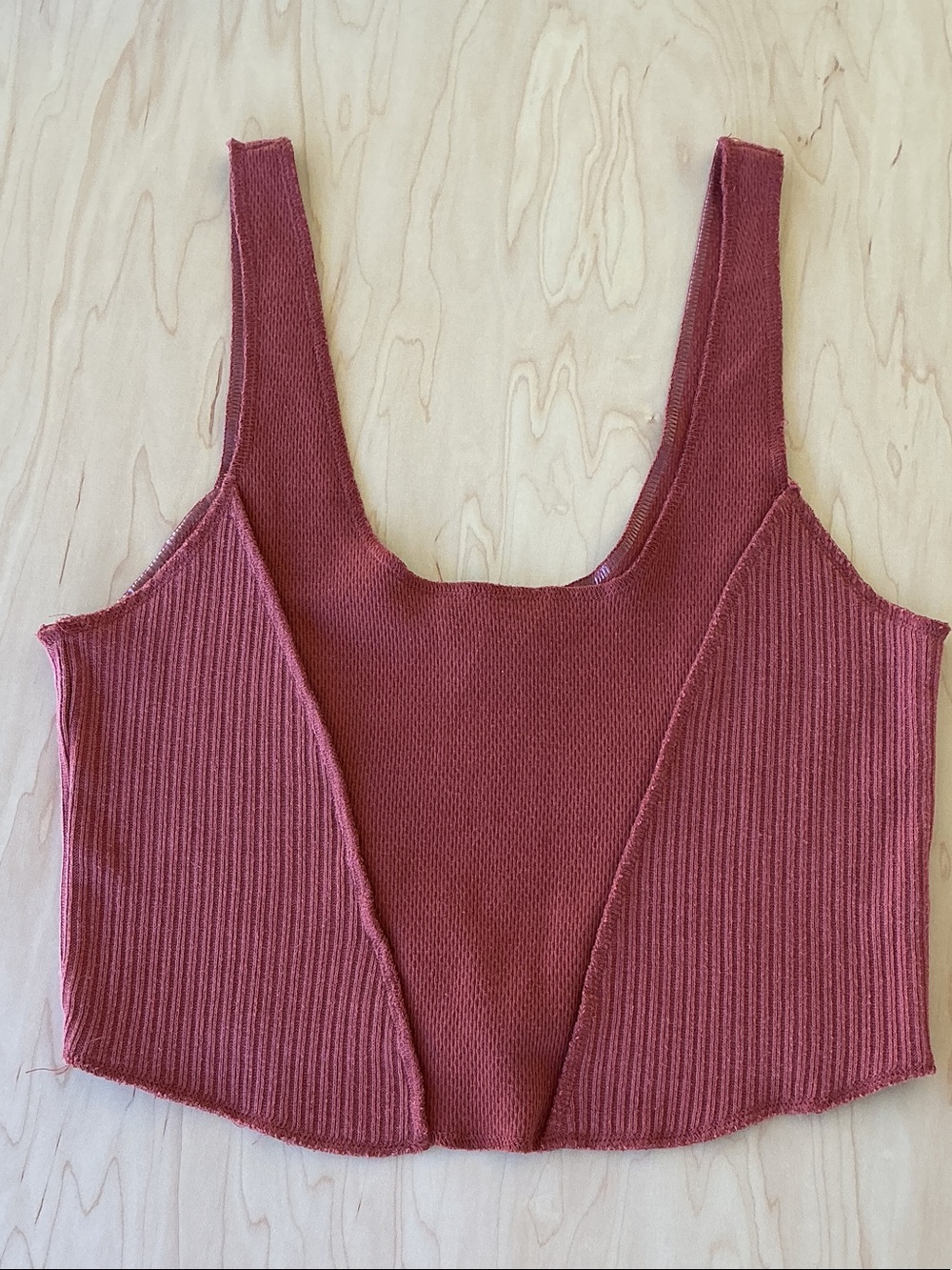 Forever 21 Ribbed Square-Neck Tank Top in Dusty Rose